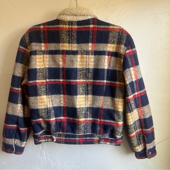 Levi’s Sherpa Trucker Jacket XS Quilted Lined Plaid Cozy Y2K Americana Outdoor - Picture 12 of 16